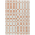 10' X 14' Peach And Beige Geometric Washable Indoor Outdoor Area Rug