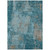 10' X 14' Teal Blue And Gray Abstract Washable Indoor Outdoor Area Rug
