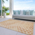 8' X 10' Peach And Rust Polka Dot Washable Indoor Outdoor Area Rug