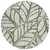 8' Olive Green And Beige Round Floral Washable Indoor Outdoor Area Rug