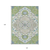 10' X 14' Artichoke Green Blue And Ivory Oriental Washable Indoor Outdoor Area Rug