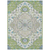 10' X 14' Artichoke Green Blue And Ivory Oriental Washable Indoor Outdoor Area Rug