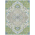 10' X 14' Artichoke Green Blue And Ivory Oriental Washable Indoor Outdoor Area Rug