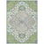 10' X 14' Artichoke Green Blue And Ivory Oriental Washable Indoor Outdoor Area Rug