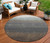 8' Brown And Beige Round Ombre Washable Indoor Outdoor Area Rug - Brown, Beige