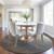 8' Brown And Beige Round Ombre Washable Indoor Outdoor Area Rug - Brown, Beige