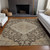 8' X 10' Chocolate Beige And Gray Oriental Washable Indoor Outdoor Area Rug - Chocolate, Beige, Gray