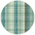 8' Sage Mint Green And Teal Blue Round Plaid Washable Indoor Outdoor Area Rug