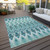 8' X 10' Teal Blue Aqua And Mint Green Southwestern Washable Indoor Outdoor Area Rug