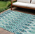 8' X 10' Teal Blue Aqua And Mint Green Southwestern Washable Indoor Outdoor Area Rug