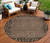 8' Brown Round Animal Print Washable Indoor Outdoor Area Rug