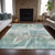10' X 14' Sky Blue And Ivory Abstract Washable Indoor Outdoor Area Rug - Sky Blue, Ivory