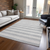 10' X 14' Gray and Ivory Striped Washable Non Skid Indoor Outdoor Area Rug
