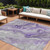 9' X 12' Purple And Ivory Abstract Washable Indoor Outdoor Area Rug - 880016881363