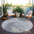 8' Gray Charcoal And Silver Round Abstract Washable Indoor Outdoor Area Rug Transitional Style - Gray, Charcoal, Silver Color
