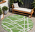 8' Green And Ivory Round Geometric Washable Indoor Outdoor Area Rug - 608219146580