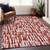 8' X 10' Red And Ivory Abstract Washable Indoor Outdoor Area Rug Transitional Style - Red, Ivory Color
