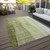 8' X 10' Olive Green And Artichoke Green Ombre Washable Indoor Outdoor Area Rug