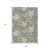 8' X 10' Gray Beige And Olive Green Botanical Leaves Washable Indoor Outdoor Area Rug