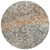 8' Beige And Copper Round Abstract Washable Indoor Outdoor Area Rug - 880016788099
