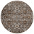 8' Dark Brown Brown And Taupe Round Oriental Washable Indoor Outdoor Area Rug