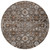 8' Dark Brown Brown And Taupe Round Oriental Washable Indoor Outdoor Area Rug