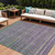 8' X 10' Purple And Lime Green Striped Washable Indoor Outdoor Area Rug