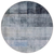 8' Round Navy and Gray Round Ombre Washable Non Skid Indoor Outdoor Area Rug