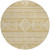 8' Gold And Ivory Round Southwestern Washable Indoor Outdoor Area Rug