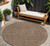 8' Brown Gold And Ivory Round Polka Dot Washable Indoor Outdoor Area Rug