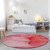 8' Pink Round Abstract Washable Indoor Outdoor Area Rug