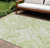 10' X 14' Green And Ivory Geometric Washable Indoor Outdoor Area Rug Transitional Style - Green, Ivory Color
