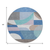 8' Sky Blue Teal Blue And Brown Round Geometric Washable Indoor Outdoor Area Rug
