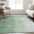 8' X 10' Artichoke Green And Fern Green Abstract Washable Indoor Outdoor Area Rug