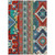 10' X 14' Red Pink And Teal Blue Aztec Washable Indoor Outdoor Area Rug