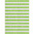 10' X 14' Green and White Striped Washable Non Skid Indoor Outdoor Area Rug