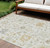 10' X 14' Ivory Gray And Taupe Floral Washable Indoor Outdoor Area Rug - Ivory, Gray, Taupe