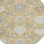 8' Gold Ivory And Gray Round Damask Washable Indoor Outdoor Area Rug
