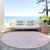8' Pink And Ivory Round Damask Washable Indoor Outdoor Area Rug
