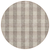 8' Beige And Brown Round Plaid Washable Indoor Outdoor Area Rug