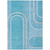 8' X 10' Teal Abstract Washable Indoor Outdoor Area Rug