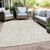 10' X 14' Ivory And Beige Geometric Washable Indoor Outdoor Area Rug Transitional Style - Ivory, Beige Color