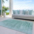 8' X 10' Aqua And Teal Blue Abstract Washable Indoor Outdoor Area Rug
