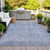 9' X 12' Blue And Ivory Abstract Washable Indoor Outdoor Area Rug - Blue, Ivory
