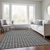 9' X 12' Black And Ivory Geometric Washable Indoor Outdoor Area Rug