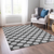 8' X 10' Charcoal And Ivory Polka Dot Washable Indoor Outdoor Area Rug