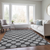 8' X 10' Charcoal And Ivory Polka Dot Washable Indoor Outdoor Area Rug