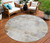 8' Beige Gray And Khaki Round Abstract Washable Indoor Outdoor Area Rug