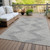9' X 12' Gray And Ivory Geometric Washable Indoor Outdoor Area Rug Transitional Style - Gray, Ivory Color
