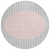 8' Silver And Pink Round Striped Washable Indoor Outdoor Area Rug